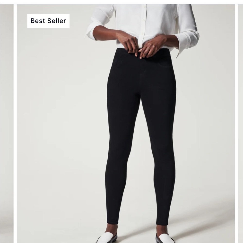 Spanx pull on Jean style black legging size small